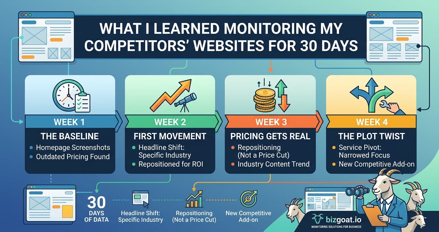 What I Learned Monitoring My Competitors' Websites for 30 Days
